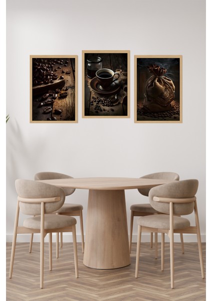☕ Rustik Kahve Keyfi – 3’lü Çerçeve Görünümlü Tablo Seti (3 Ebat Seçeneği) CRVS1003 13 x 17 fiyatları