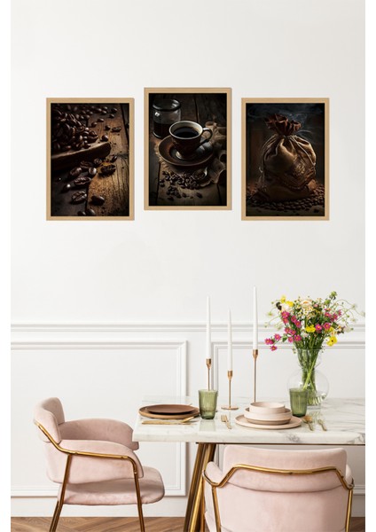 ☕ Rustik Kahve Keyfi – 3’lü Çerçeve Görünümlü Tablo Seti (3 Ebat Seçeneği) CRVS1003 13 x 17 fırsatları