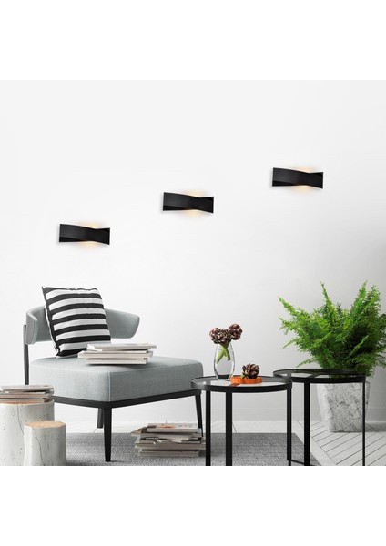 Rustik Modern Tekli Duvar Aplik, Siyah Metal Ambiyans Aydınlatma APLIK-7156
