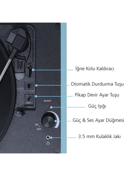 Hanamı Hem Sarjlı Hem Bluetooth'lu Tüm Plakları Çalan Pikap modelleri