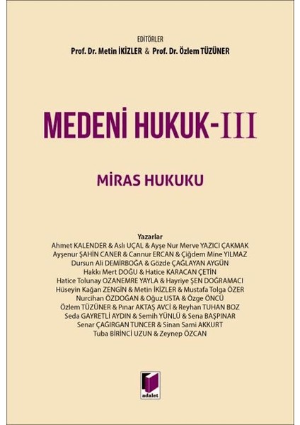 Medeni Hukuk - Iıı Miras Hukuku