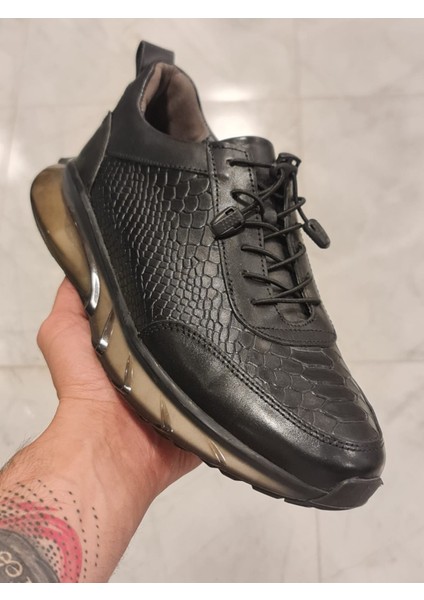 Hakiki Deri Esnek Taban Desenli Sneaker Anılbey Garantili