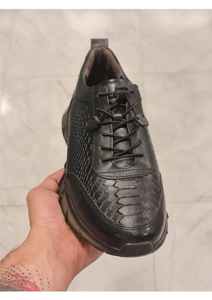 Hakiki Deri Esnek Taban Desenli Sneaker Anılbey Garantili