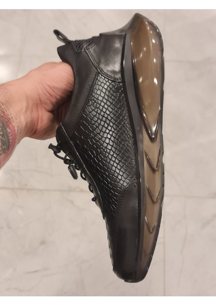Hakiki Deri Esnek Taban Desenli Sneaker Anılbey Garantili