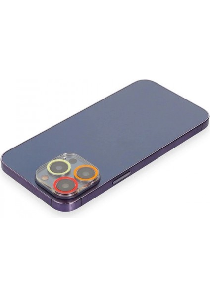 iPhone 13 Pro Max Renkli Kamera Lens Koruma Cam - Turuncu-Kırmızı fiyatları