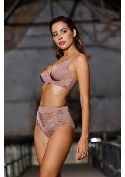 Giorgia Control Slip,yüksek Bel Kadın Dantelli Vizon Külot modelleri