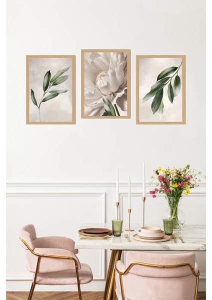 🌿 Zarif Yaprak Dokunuşları – 3’lü Mdf Uv Baskılı Tablo Seti (13X17 / 21X30 / 30X40 Cm) CRVS1034 13 x 17 fırsatları