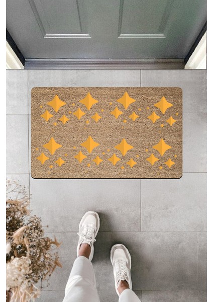 Yüksek Kaliteli Dijital Baskı Bal Yıldızlar Kapı Önü Paspası