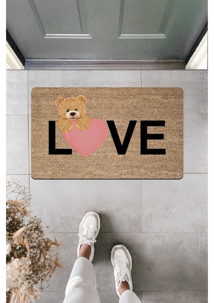 Yüksek Kaliteli Dijital Baskı L(Kalpliayıcık)Ove Kapı Önü Paspası