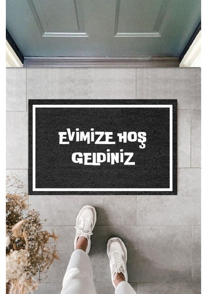 Modern Paspas - Evi̇mi̇ze Hoşgeldi̇ni̇z - Özel Tasarım Kapı Önü Paspası