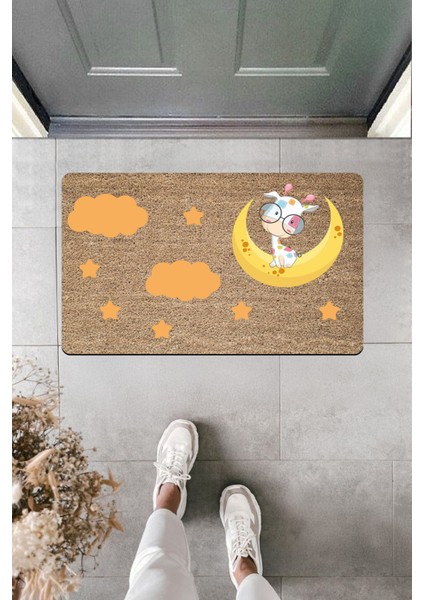 Bulut ve Yıldızlar Arasında Ay Üstünde Keyifli Inekçik Kapı Önü Paspası
