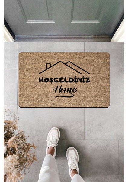 Yüksek Kaliteli Dijital Baskı Çizgi Çatı Hoşgeldiniz Home Kapı Önü Paspası