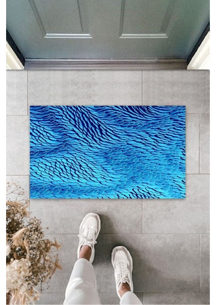 Çok Amaçlı Dijital Baskı Açık Mavi Dijital Iç ve Dış Mekan Paspas