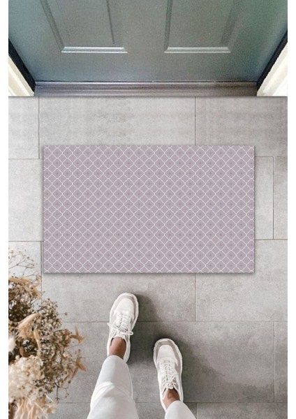 Çok Amaçlı Dekoratif Dijital Baskı Gri Motif Dış Mekan Paspas