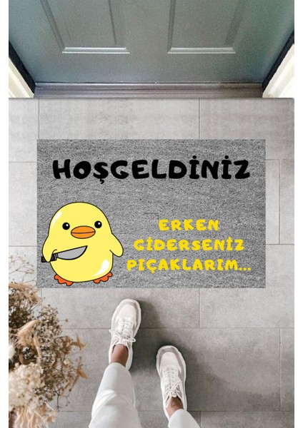 Modern Paspas - Kuralcı Sarı Civciv - Özel Tasarım Kapı Önü Paspası 28.1