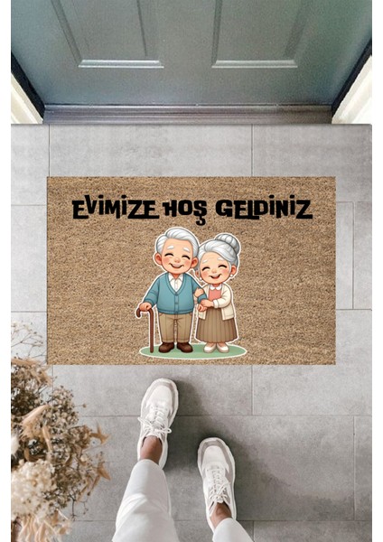 Modern Paspas - Tatlı Çift Hoşgeldiniz - Özel Tasarım Kapı Önü Paspası