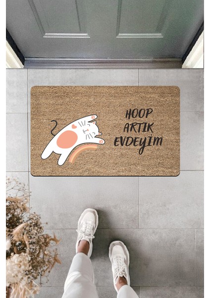 Yüksek Kaliteli Dijital Baskı Hop Artık Evdeyim Kapı Önü Paspası