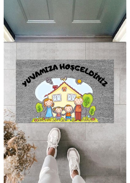 Modern Paspas - Tatlı Aile Yuvamıza Hoşgeldiniz - Özel Tasarım Kapı Önü Paspası 32.2