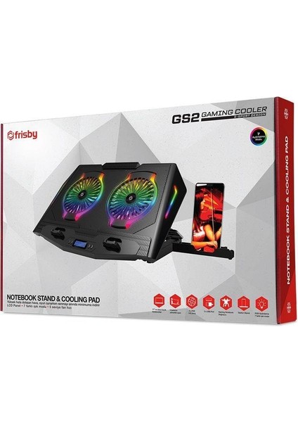 FNC-5250ST Gs2 2 Fanlı Notebook Siyah Stand