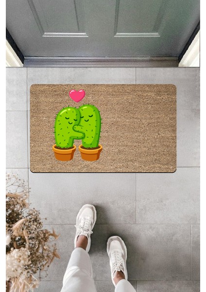 Yüksek Kaliteli Dijital Baskı Sevgili Kaktüsler Kapı Önü Paspası