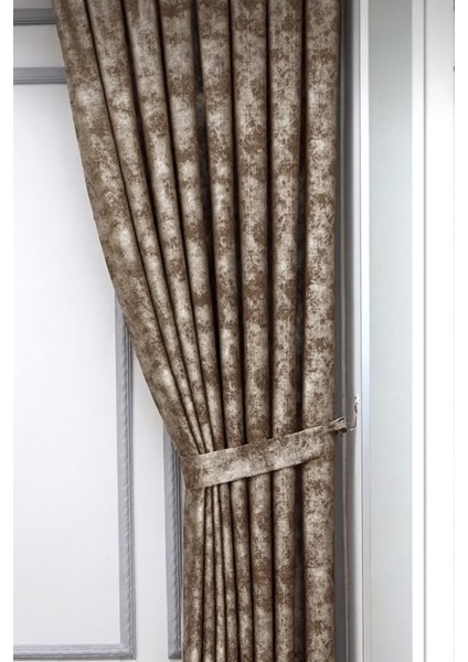 Koyu Kahve Istanbul Fon Desen Yeni Sezon Pileli, Kırışmaz, Özel Koleksiyon ( Tek Kanat ) Perde, fiyatları