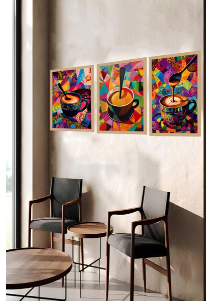 🎨 Renklerin Enerjisi – 3’lü Mdf Uv Baskılı Kahve Temalı Tablo Seti (3 Ebat Seçeneği) CRVS1018 13 x 17 indirimleri