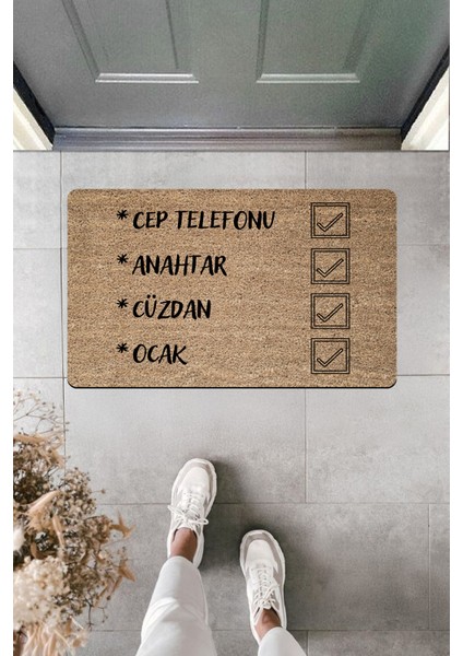 Yüksek Kaliteli Dijital Baskı Cep Telefonu Anahtar Cüzdan Hatırlatmalı Kapı Önü Paspası