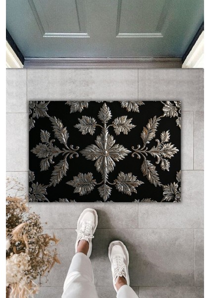 Dijital Baskı Premium Gold Motifli Welcome Kapı Önü Paspası