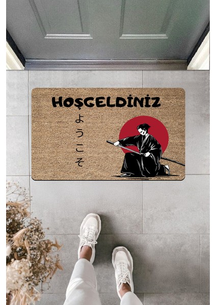 Yüksek Kaliteli Dijital Baskı Hoşgeldiniz Japon Ninja Kapı Önü Paspası