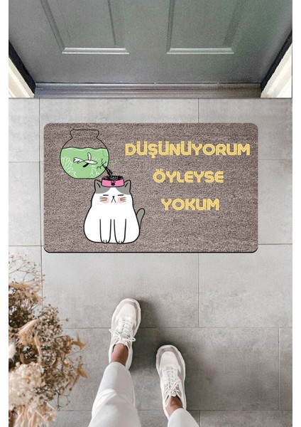 Yüksek Kaliteli Dijital Baskı Düşünüyorum Öyleyse Yokum Kapı Önü Paspası