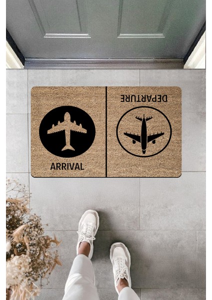 Yüksek Kaliteli Dijital Baskı Uçak Figürlü Kapı Önü Paspası