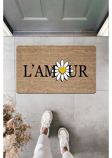 Yüksek Kaliteli Dijital Baskı L'am*ur Kapı Önü Paspası