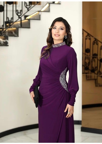 Lale Taşlı Tesettür Abiye Elbise