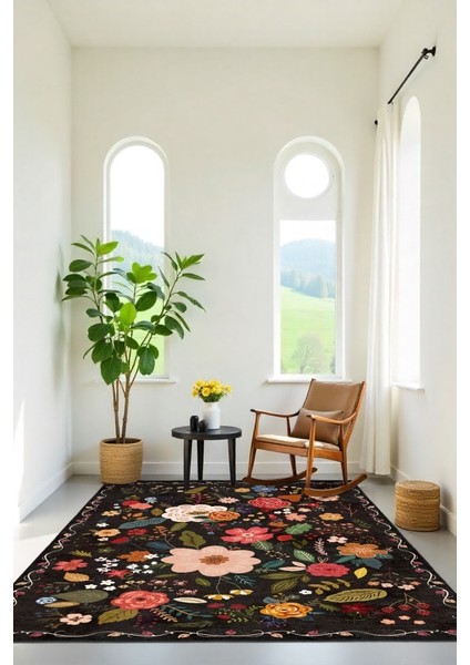 Çiçek Desenli Modern Sanat Gibi Kaymaz Taban Halı fiyatları