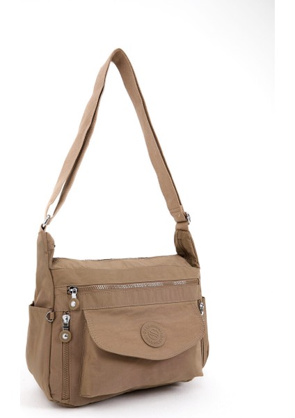 Kadın Suya Daykkrinkıl Kumaş Çok Gözlü Ayarlanabilir Çapraz Askılı Omuz ÇANTASI3053