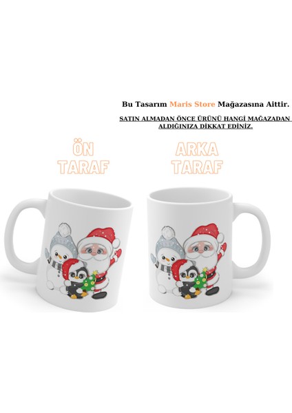 Yılbaşı Noel Temalı Yeni Yıl Konseptli Baskılı Hd Kalite Yıkanabilir Kupa Bardak