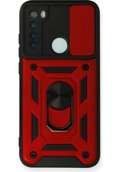 Xiaomi Redmi Note 8 Kılıf Pars Lens Yüzüklü Silikon - Kırmızı