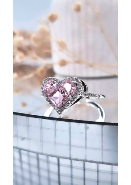 Büyük Kalp Figürlü Çelik Kaplama Yüzük