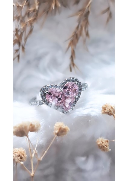 Büyük Kalp Figürlü Çelik Kaplama Yüzük modelleri