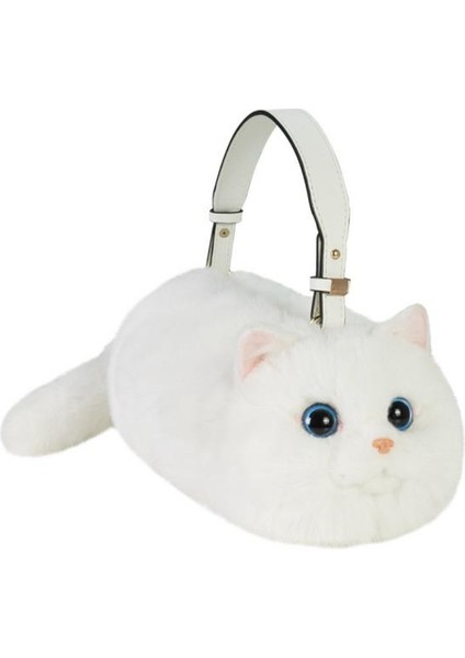 Bear & Deer Pelüş Kedi Şeklinde El Çantası – Beyaz - BD-CAT006 fırsatları
