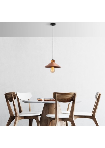 Konik Retro Tekli Sarkıt Avize Kahverengi, Modern Dekoratif Metal Sıvama Tavan Lambası KONIKSIVAMA-003 modelleri