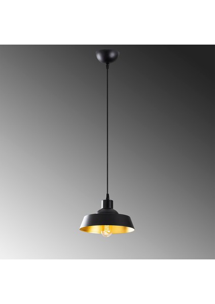Retro Tekli Sarkıt Avize Siyah, Dekoratif Metal Sıvama Başlık Lamba EFESIVAMA-189BLACK-1 fırsatları