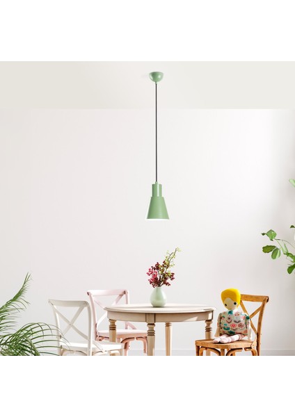 Konikkem Retro Tekli Sarkıt Avize Mavi, Endüstriyel Metal Sıvama Tavan Lambası 6362-MINTGREEN fiyatları