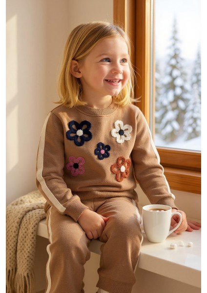 Çiçekli Kışlık Kız Çocuk Ispanyol Paça Takım fiyatları