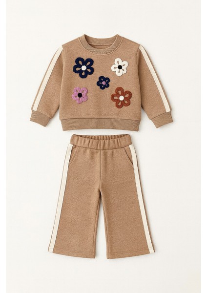 Çiçekli Kışlık Kız Çocuk Ispanyol Paça Takım indirimleri