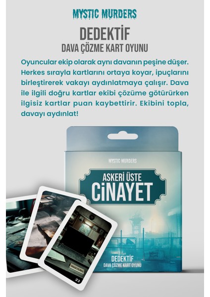 Dedektif Dava Çözme Kart Oyunu Askeri Üstte Cinayet 38 Kart