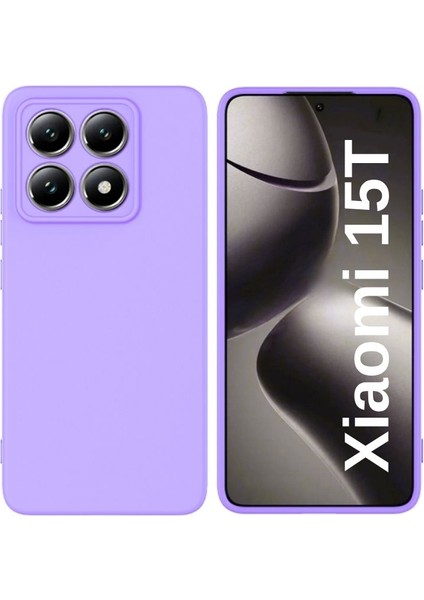 Xiaomi 15T Uyumlu Silikon Kılıf - Kamera Korumalı Esnek Pastel Renk Kapak - Lila