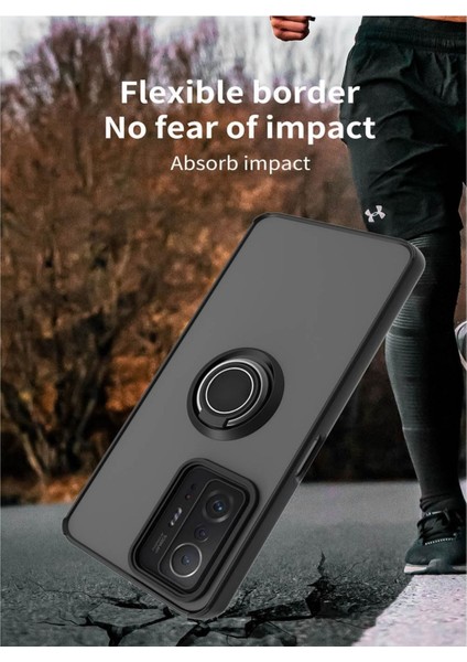 Xiaomi 11T Uyumlu Kılıf Yüzüklü Standlı Extra Darbe Koruma Sert Silikon Kapak - Lacivert modelleri