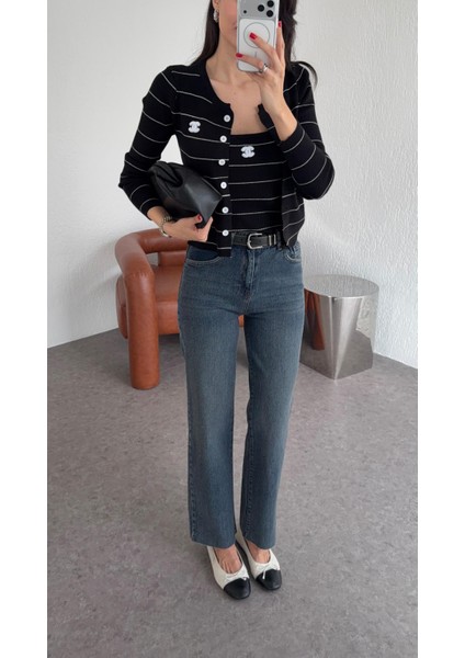 Kemerli Koyu Jean indirimleri