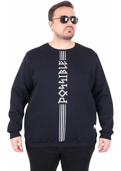 Büyük Beden Bisiklet Yaka 3ip Sweat Possible 25719 Lacıvert fiyatları